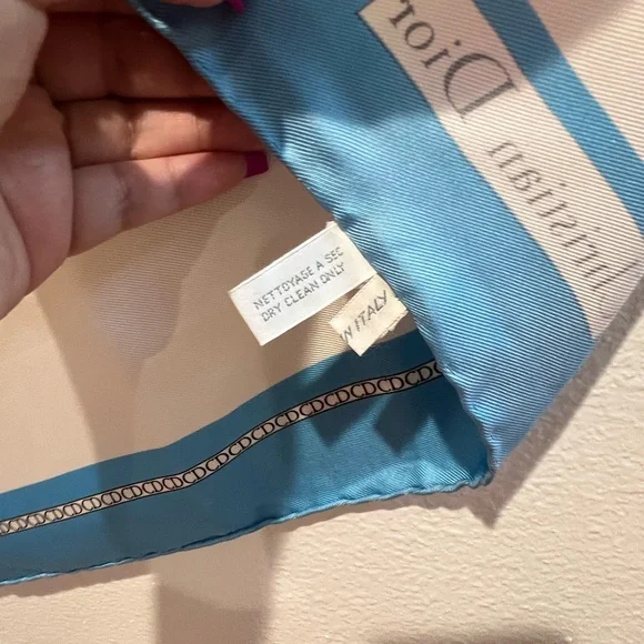 Dior Silk Scarf with Pink and Green Butterfly Design - Picture 6 of 14